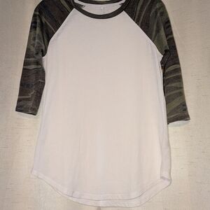 Z Supply White Tee with Gray Trim